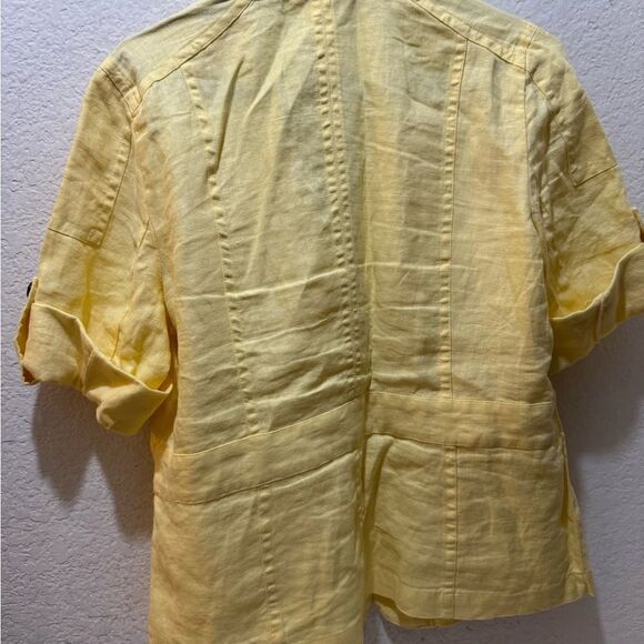 Chico Yellow Roll Sleeve Jacket size 1 equivalentnt size 8 - Picture 3 of 6